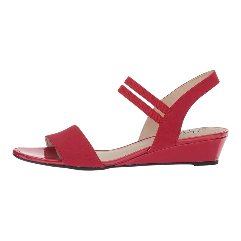 Life Stride Soft System Yolo Wedge Sandals Red, Size 7.5 - Picture 9 of 9